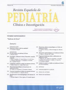 Revista Española de Pediatría  Número especial dedicado al Síndrome de Down